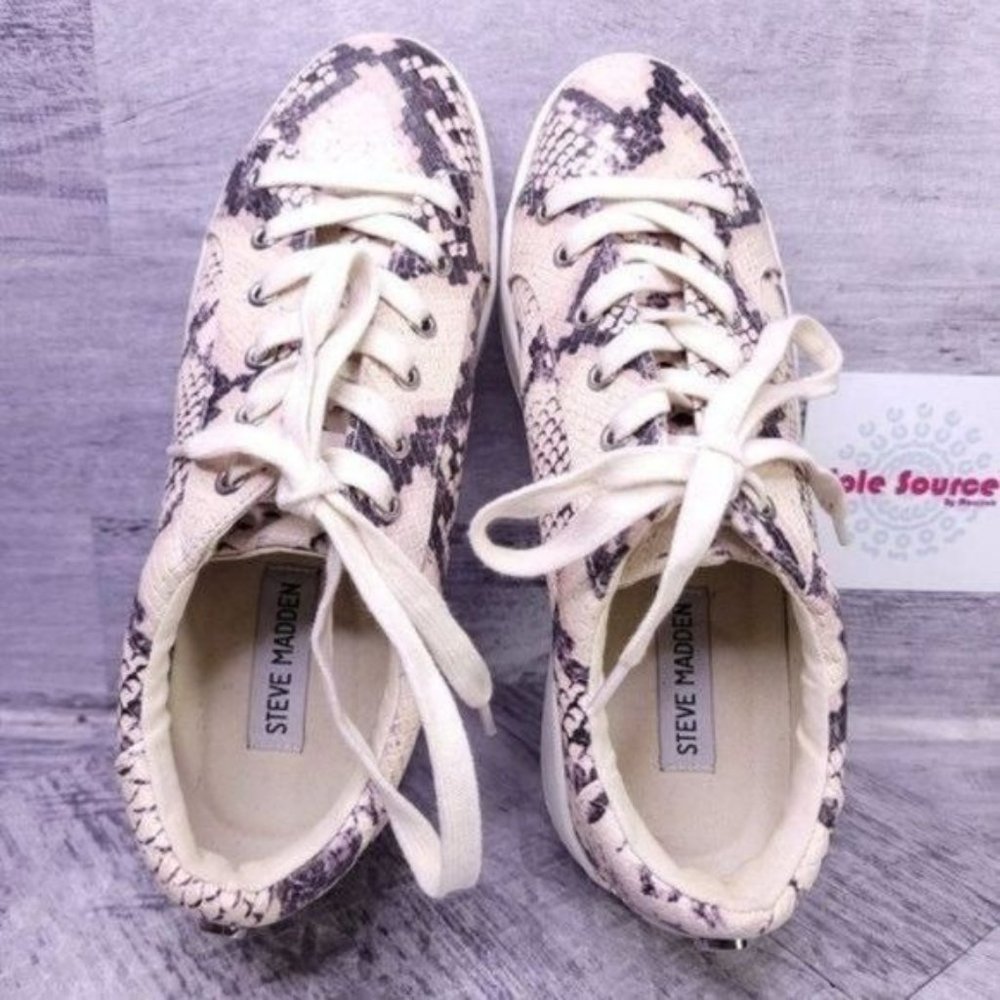 Steve Madden Bertie Snake Print Platform Sneaker … - image 6